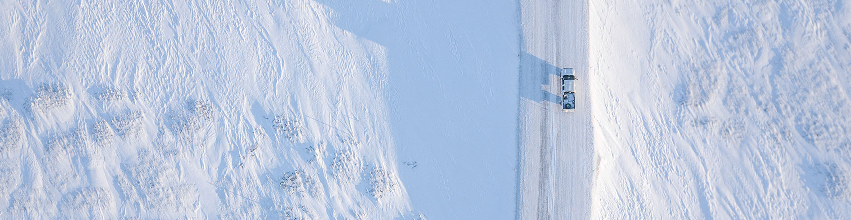 Aerial view of truck on North Slope Road